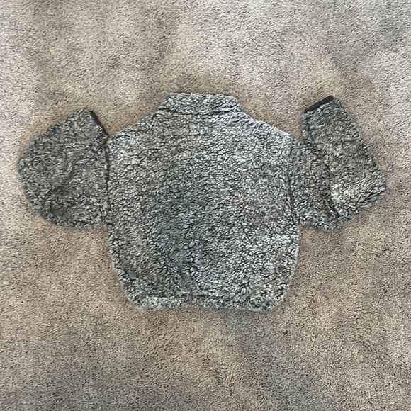 Gray Fuzzy Half-Zip - Picture 2 of 2